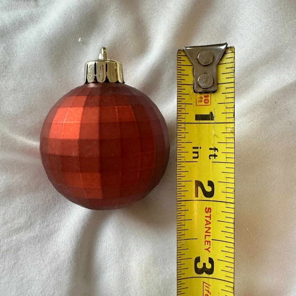 30ct Textured Gold, Silver, Green, Maroon and Rust Ornaments